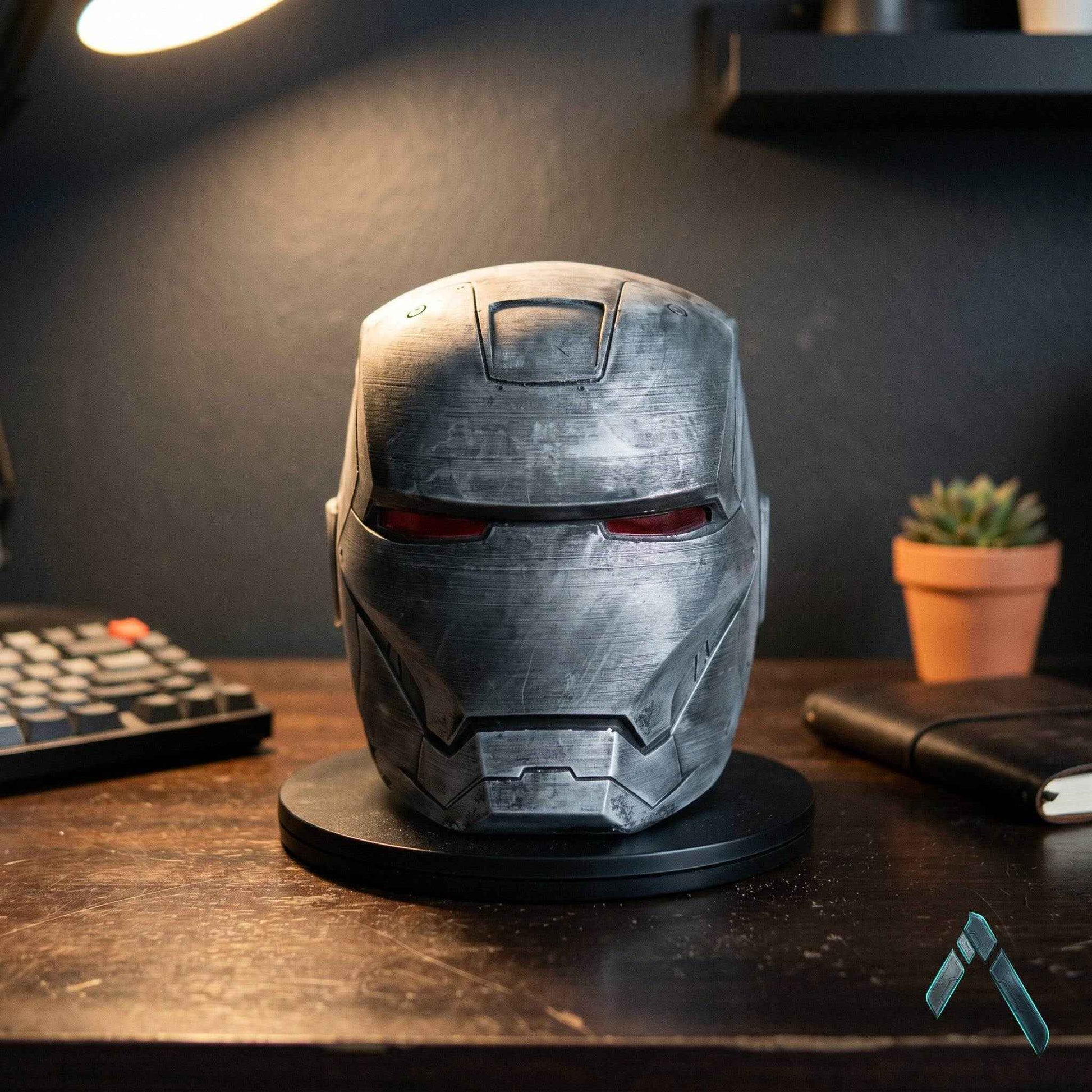 War Machine Helmet Sculpture | Battle-Worn Steel Finish | Marvel Collectible India