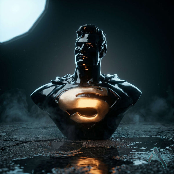 Superman Bust Sculpture Matte Dark Finish — DC Comics Collectible India | Archadia Decors