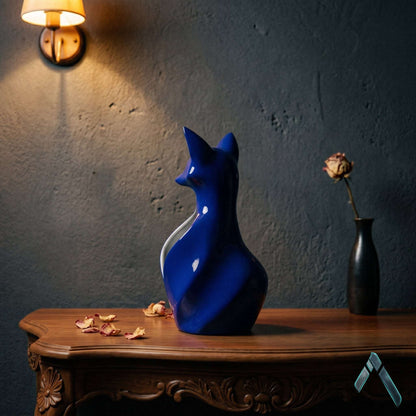Abstract Fox Sculpture | Royal Blue Gloss Finish | Modern Statement Collectible