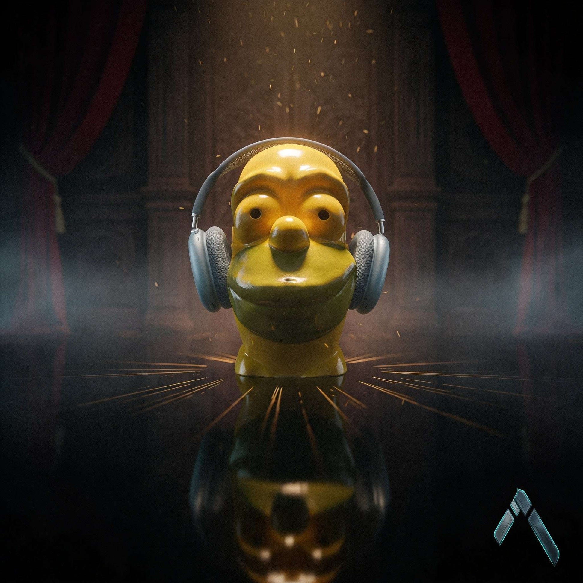 Homer Simpson Head Sculpture Yellow Gloss Pop Art — Collectible India | Archadia Decors