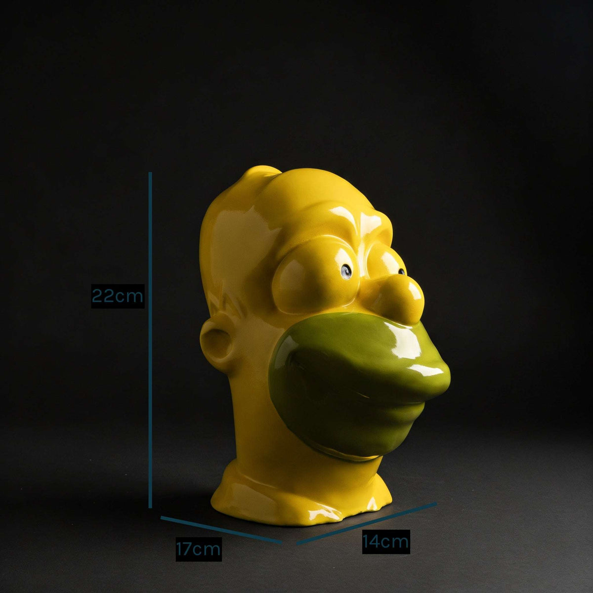 Homer Simpson Head Sculpture Yellow Gloss Pop Art Collectible | Archadia