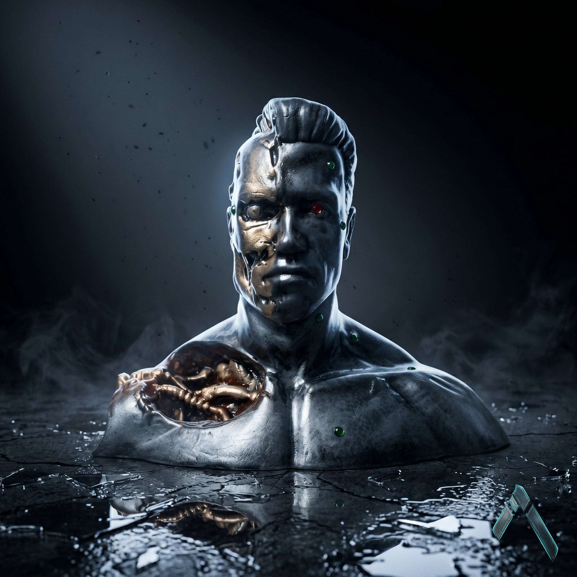 Terminator 3 Arnold Bust Sculpture Premium — Handmade Collectible India | Archadia Decors