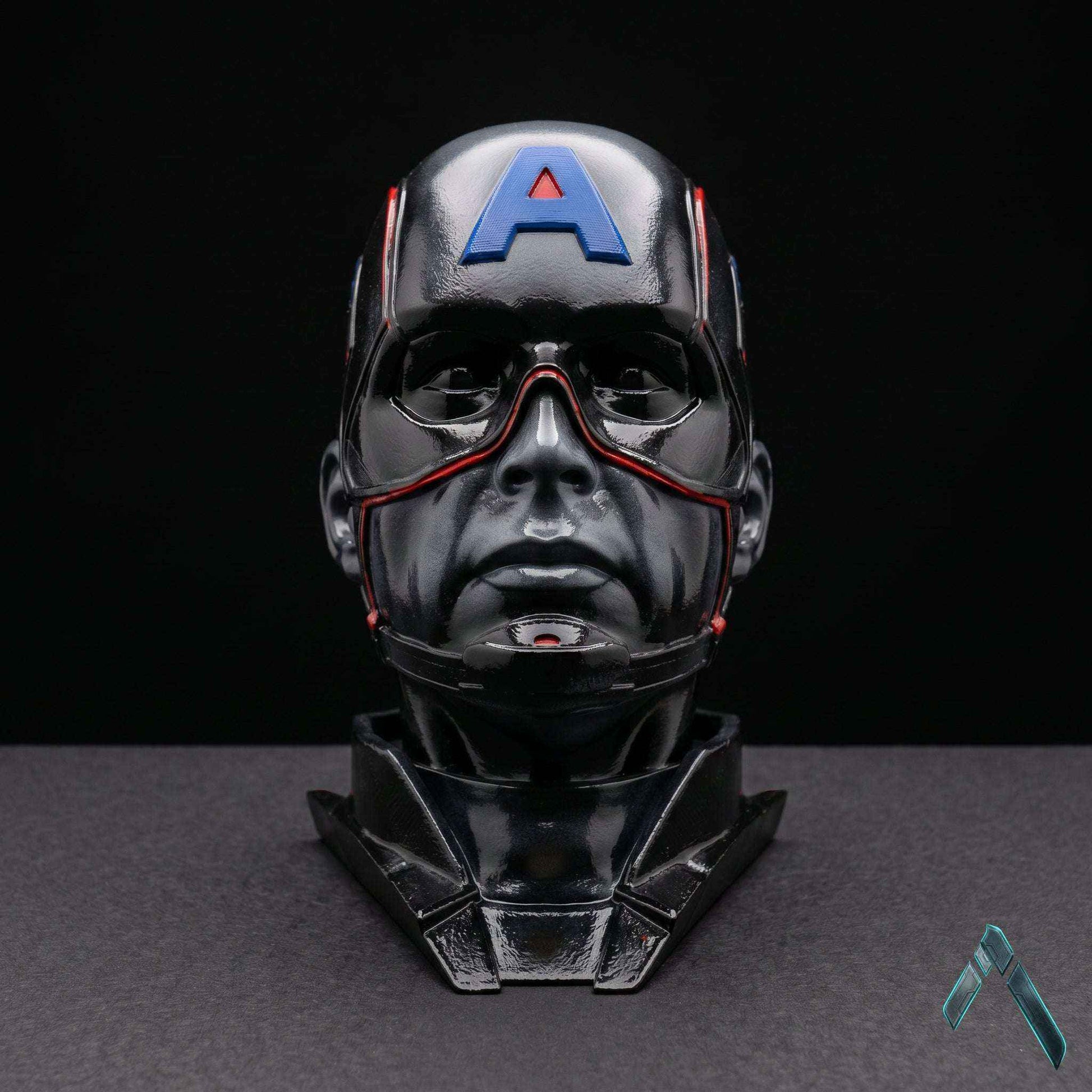Captain America Helmet Head Bust | Matte Resin Marvel Collectible | Archadia