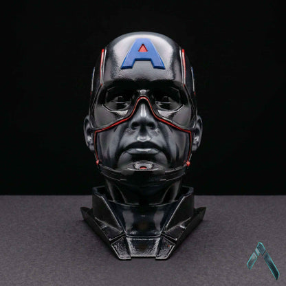 Captain America Helmet Head Bust | Matte Resin Marvel Collectible | Archadia