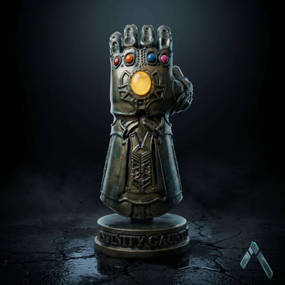 Thanos Infinity Gauntlet Sculpture Gold Bronze All Six Stones | Archadia