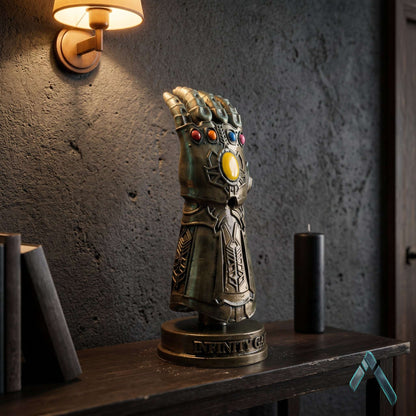 Thanos Infinity Gauntlet Sculpture Gold Bronze All Six Stones | Archadia