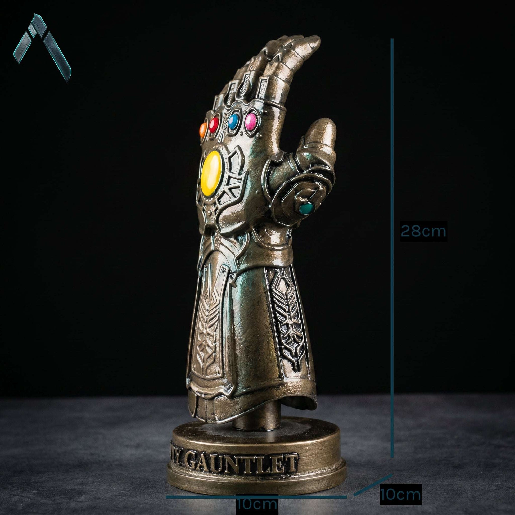 Thanos Infinity Gauntlet Sculpture Gold Bronze All Six Stones | Archadia
