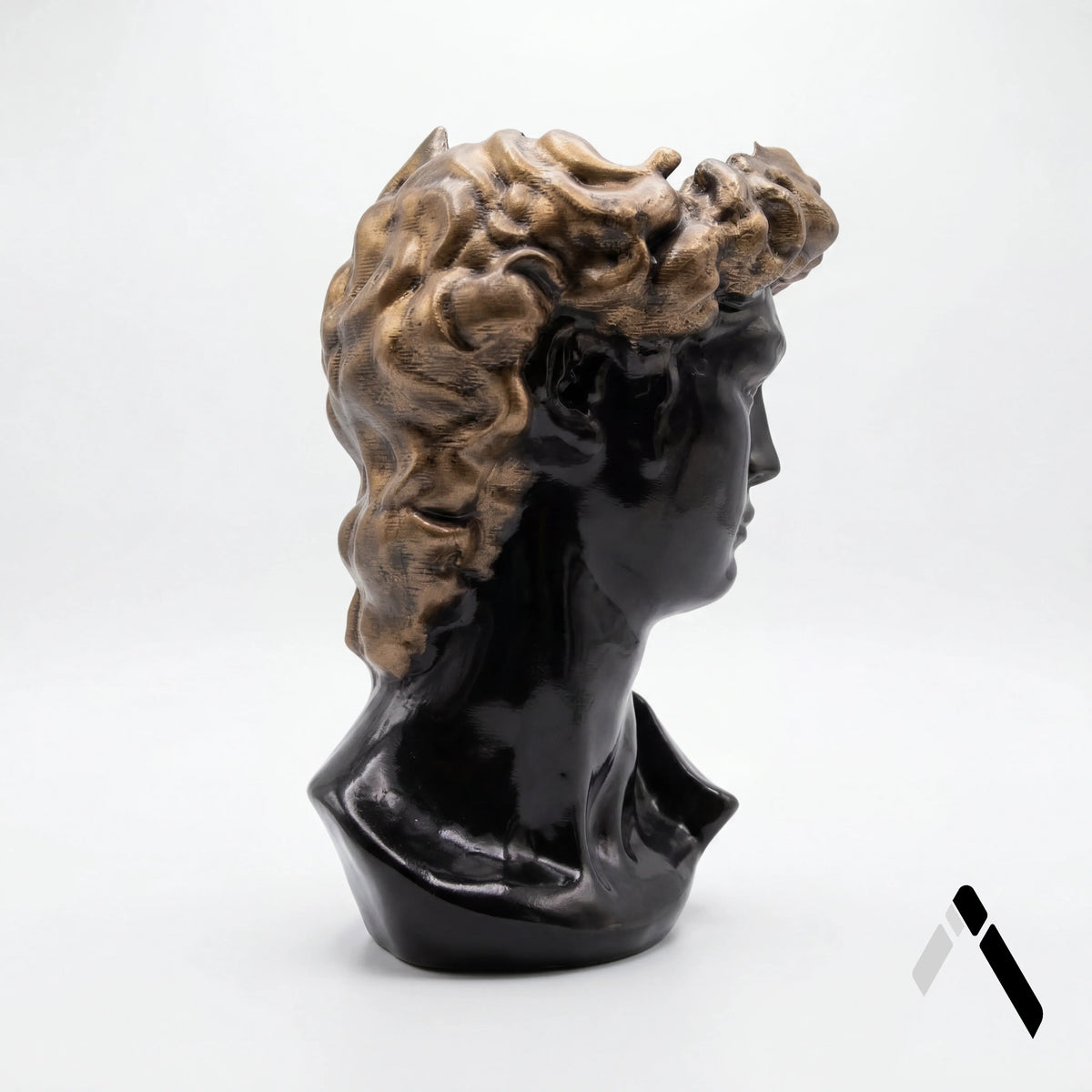David Head Planter | Dark Silver & Gold Finish | Classical Art Collectible India