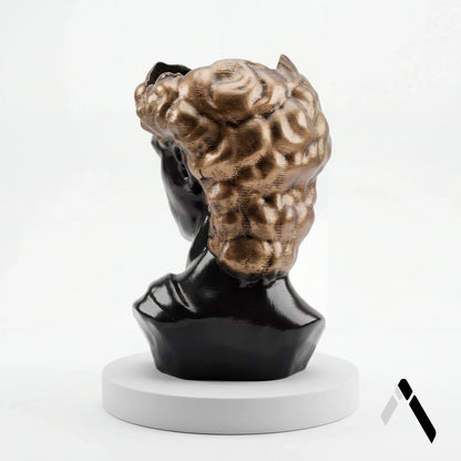 David Head Planter | Dark Silver & Gold Finish | Classical Art Collectible India