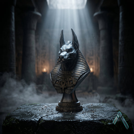 Anubis Bust Sculpture | Dark Bronze Finish | Egyptian God Collectible India