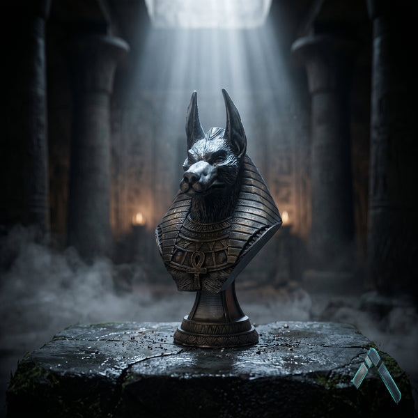 Anubis Bust Sculpture | Dark Bronze Finish | Egyptian God Collectible India
