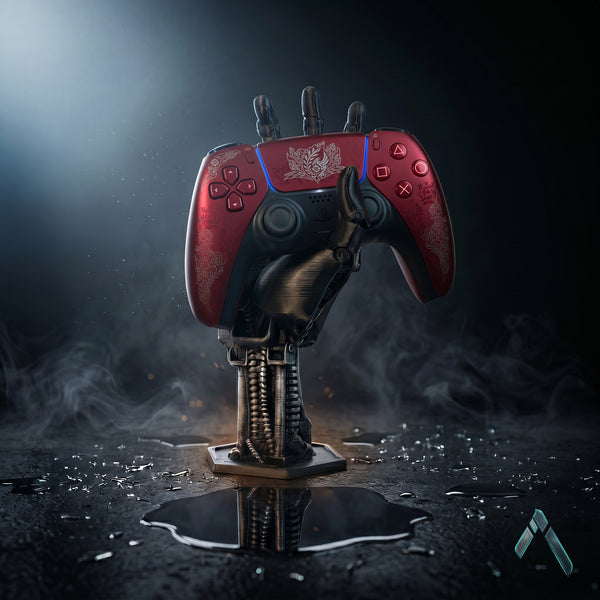 Robotic Hand Controller Stand Matte Black | Premium Sculpted | Gaming Collectible