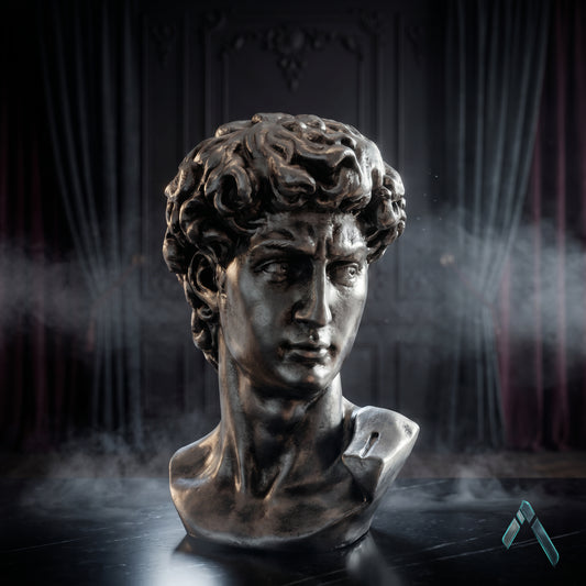 David Bust Sculpture Dark Silver | Premium Resin | Classical Pop Culture Collectible