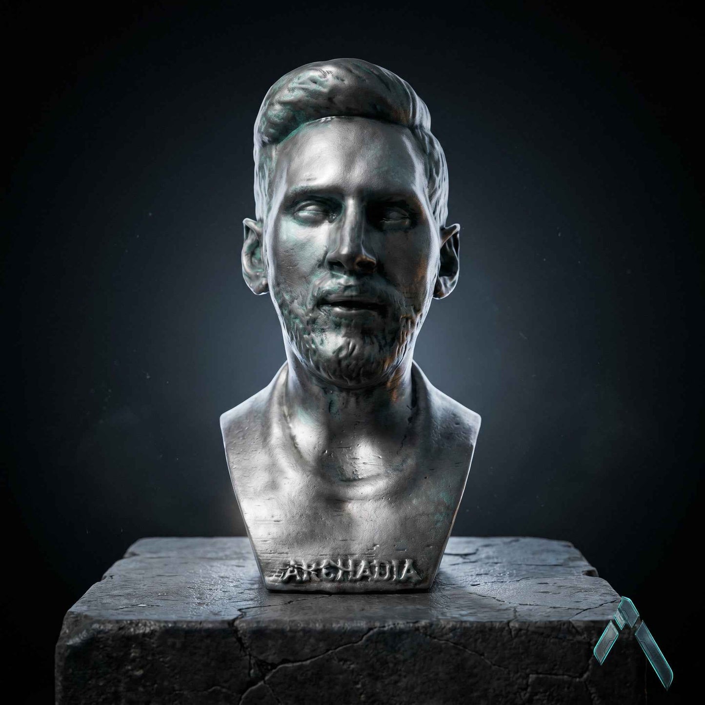 Messi Portrait Bust | Matte White Resin Football Legend | Archadia