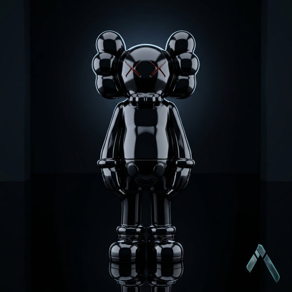 KAWS Companion Standing Figure | Gloss Black Street Art Collectible | Archadia