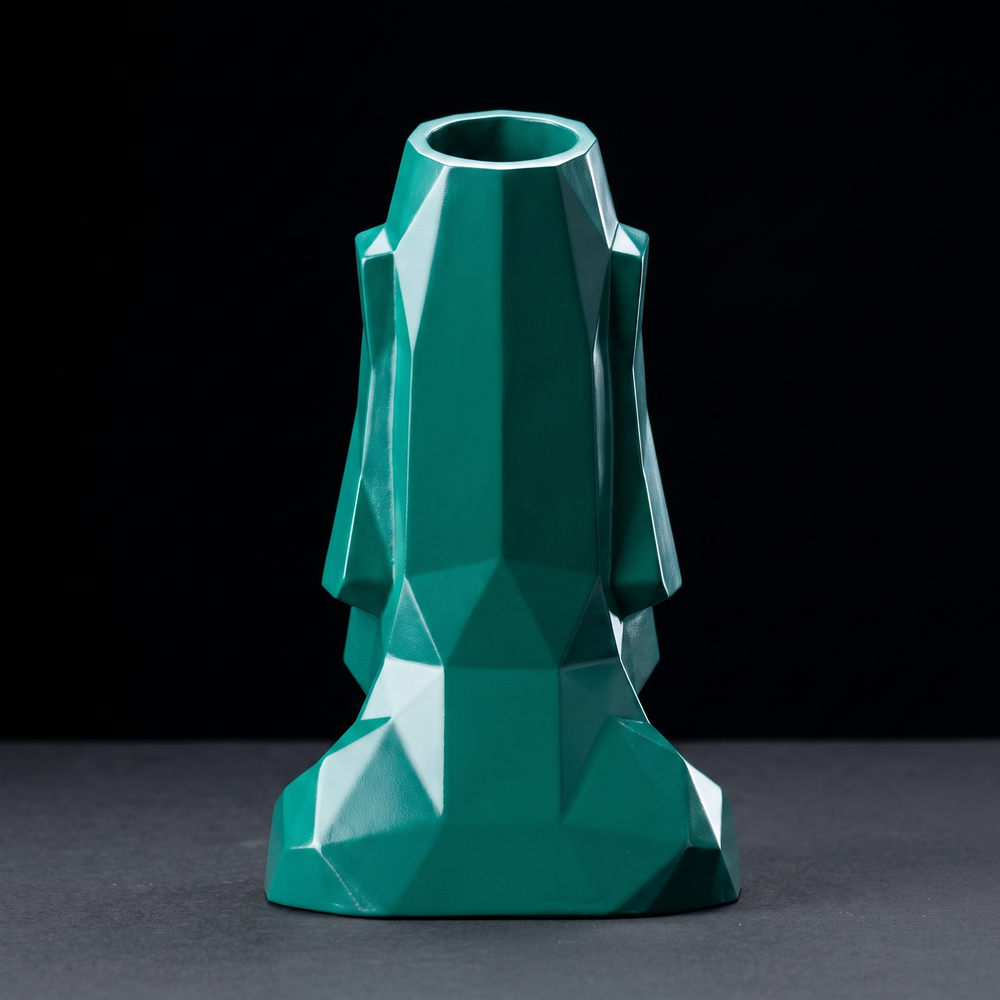Moai Head Low Poly Geometric Easter Island Statue Green | Archadia