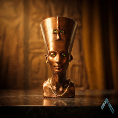 Nefertiti Bust Sculpture Queen of Egypt Ancient Amber Finish | Archadia