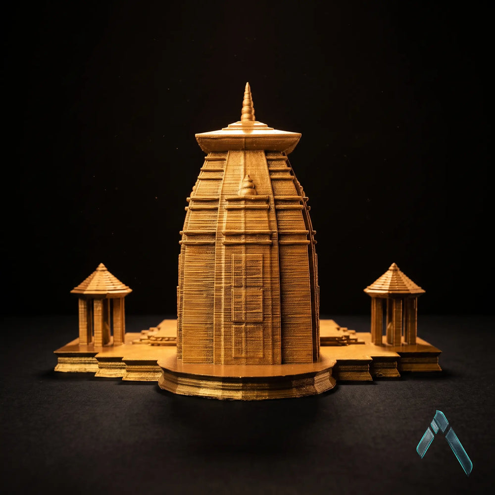 Kedarnath Temple Sculpture | Gold Finish | Indian Heritage Collectible India