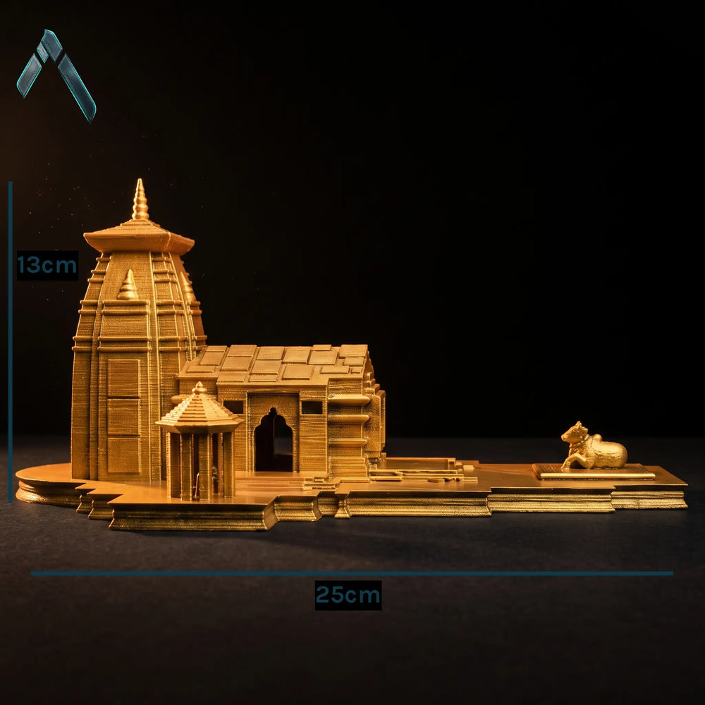 Kedarnath Temple Sculpture | Gold Finish | Indian Heritage Collectible India