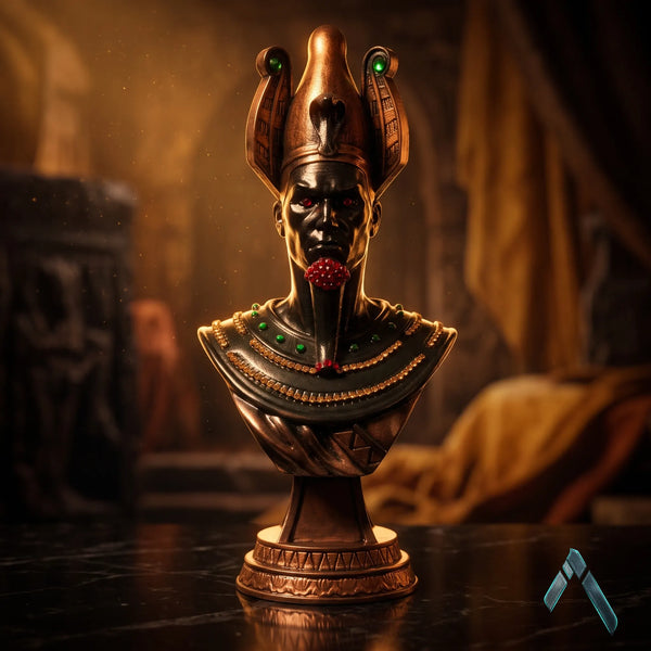 Osiris Egyptian God Bust Sculpture Gold Dark Mythology | Archadia