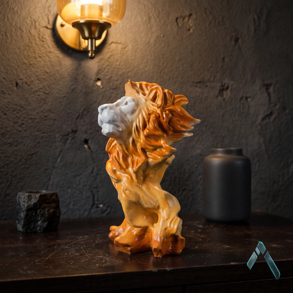 Lion King Bronze Sculpture | Dramatic Maned Statement Piece | Archadia