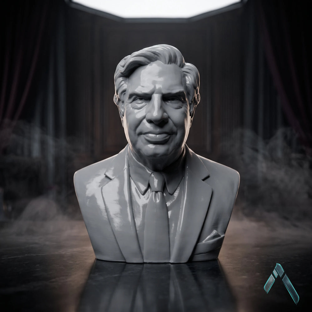 Ratan Tata Bust Sculpture | Matte Grey Finish | Indian Business Legend Collectible India