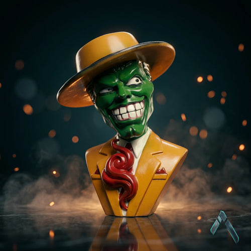 The Mask Bust Sculpture | Green & Gold Hand-Painted | Jim Carrey Pop Culture Collectible India
