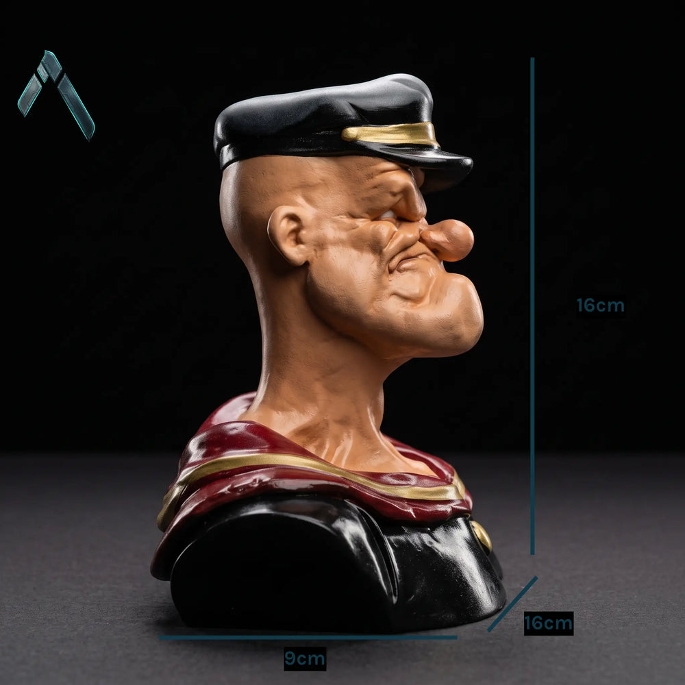 Popeye the Sailor Bust Sculpture | Hand-Painted Multi-Tone | Pop Culture Collectible India