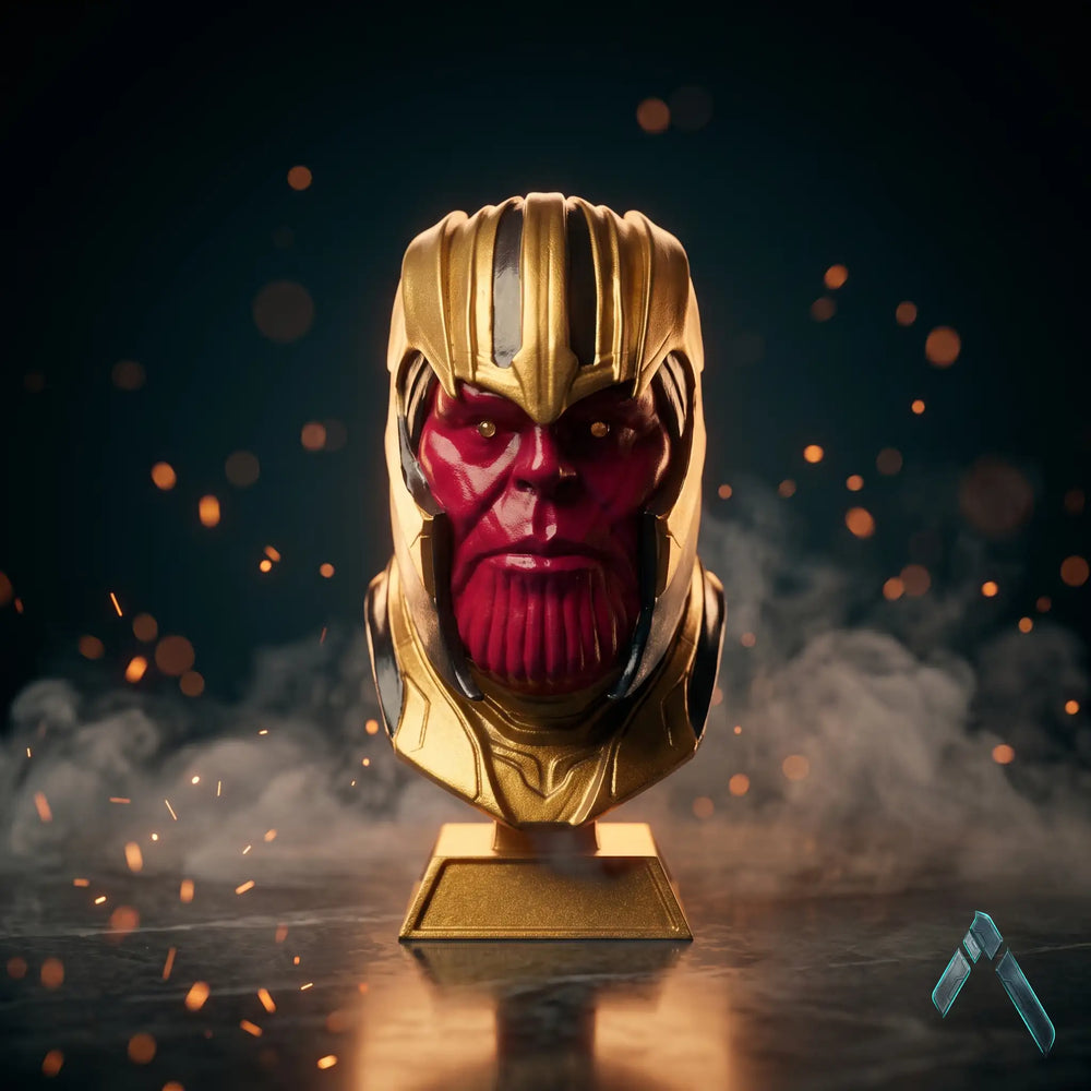 Thanos Helmet Bust Sculpture | Gold & Crimson Hand-Painted | Marvel Avengers Collectible India