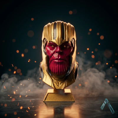 Thanos Helmet Bust Sculpture | Gold & Crimson Hand-Painted | Marvel Avengers Collectible India