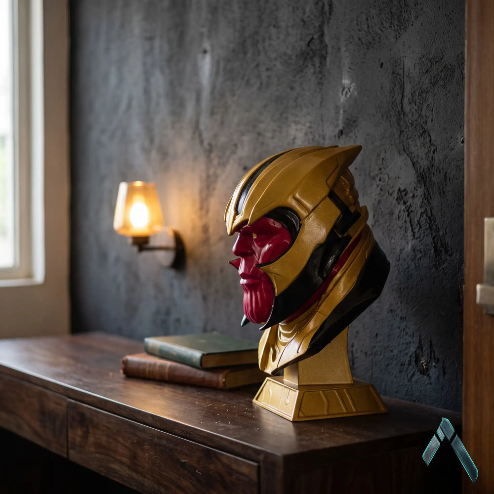 Thanos Helmet Bust Sculpture | Gold & Crimson Hand-Painted | Marvel Avengers Collectible India