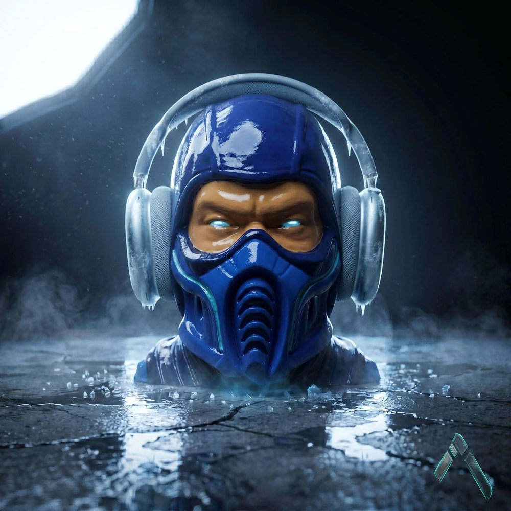 Sub-Zero Headphone Stand Mortal Kombat Ninja Bust Gaming | Archadia