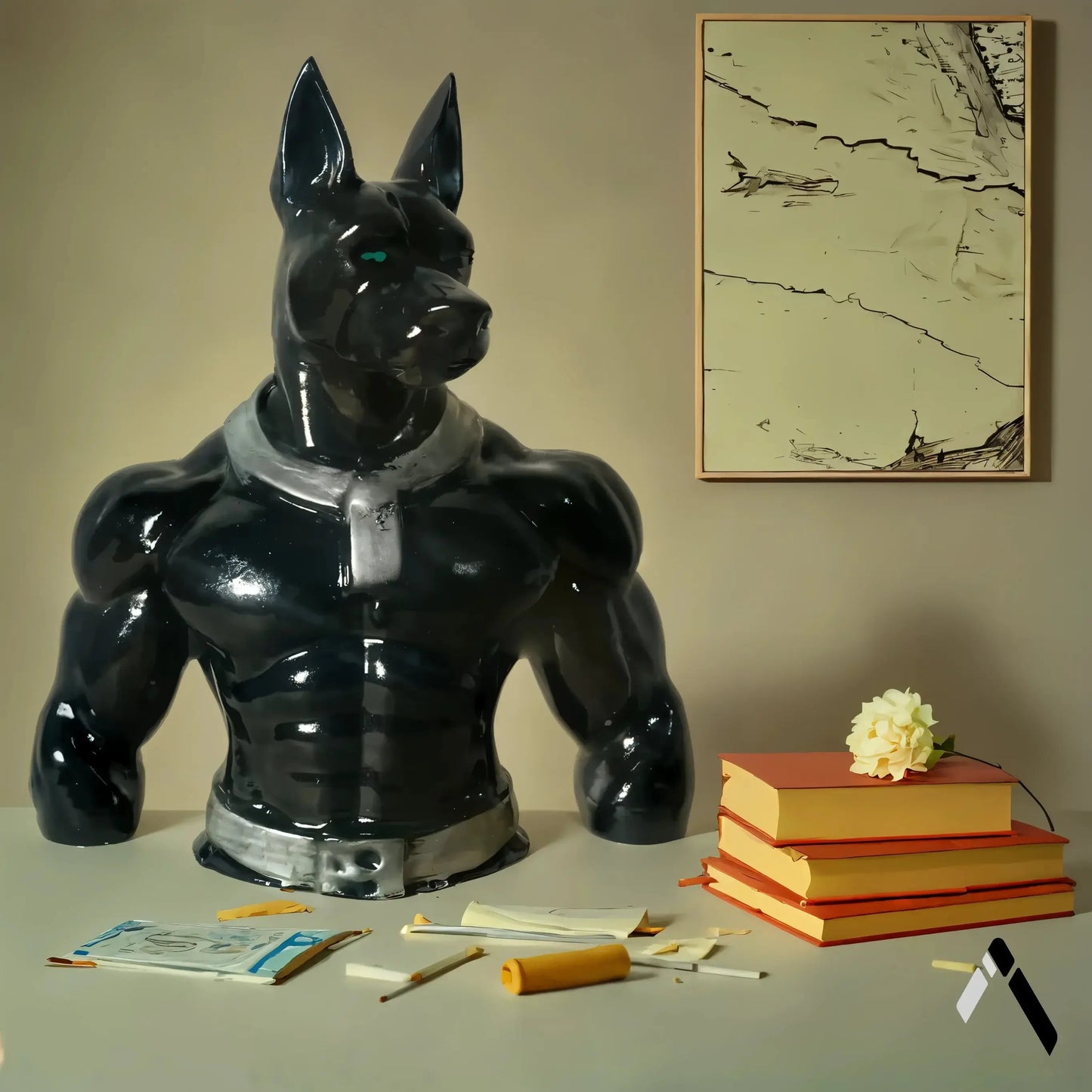 Egyptian Warrior Anubis Dog Bust | Gloss Jet Black | Mythology Collectible India