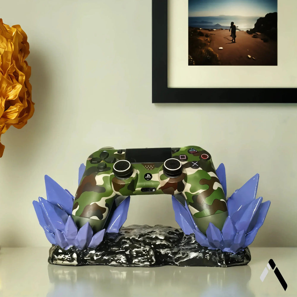 Crystal Controller Stand | Blue Gemstone Finish | Gaming Desk Collectible India