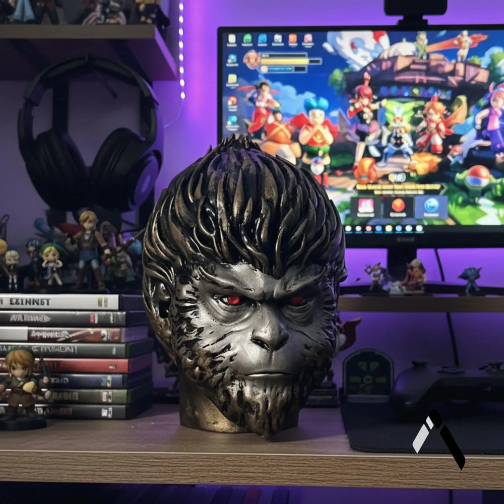 Black Myth Wukong Head Bust | Dark Bronze Finish | Gaming Pop Culture Collectible