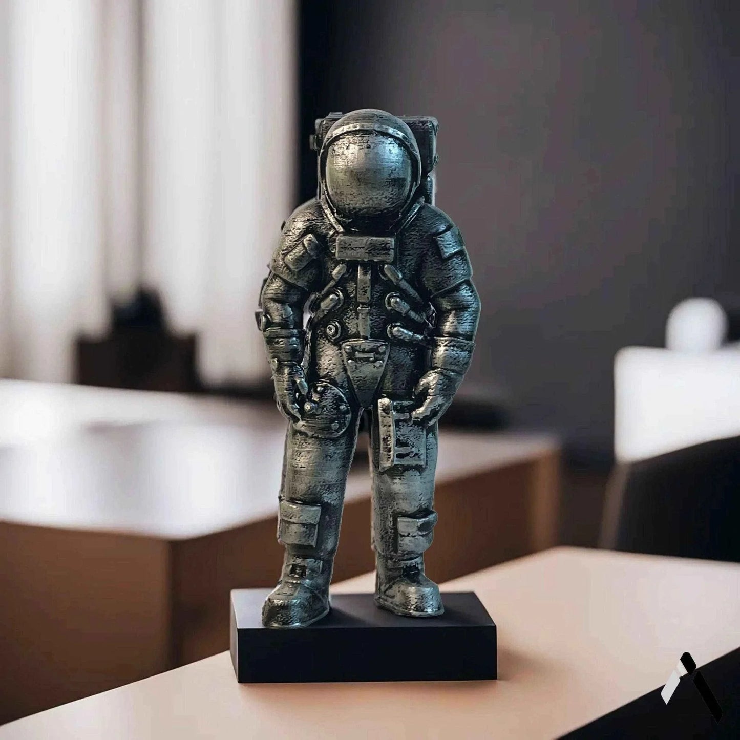 Astronaut Sculpture | Gunmetal Silver Finish | Space Collector's Figurine India