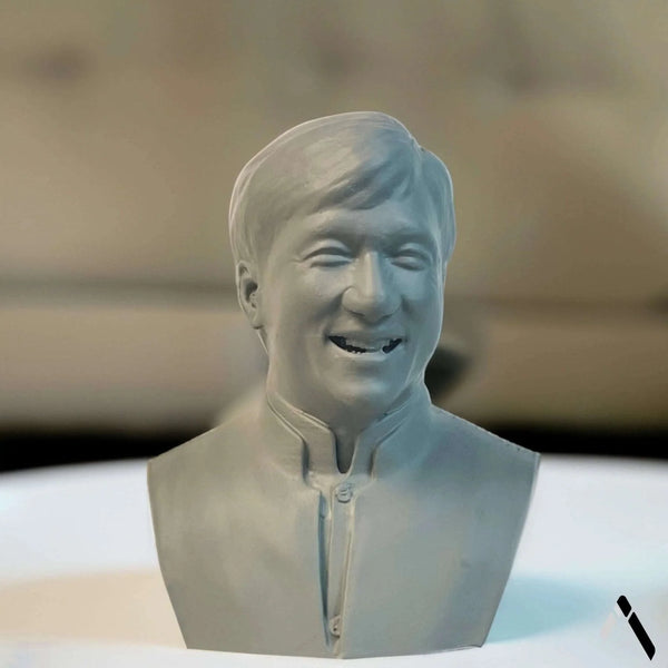 Jackie Chan Iconic Bust | Matte Grey Portrait Collectible | Archadia