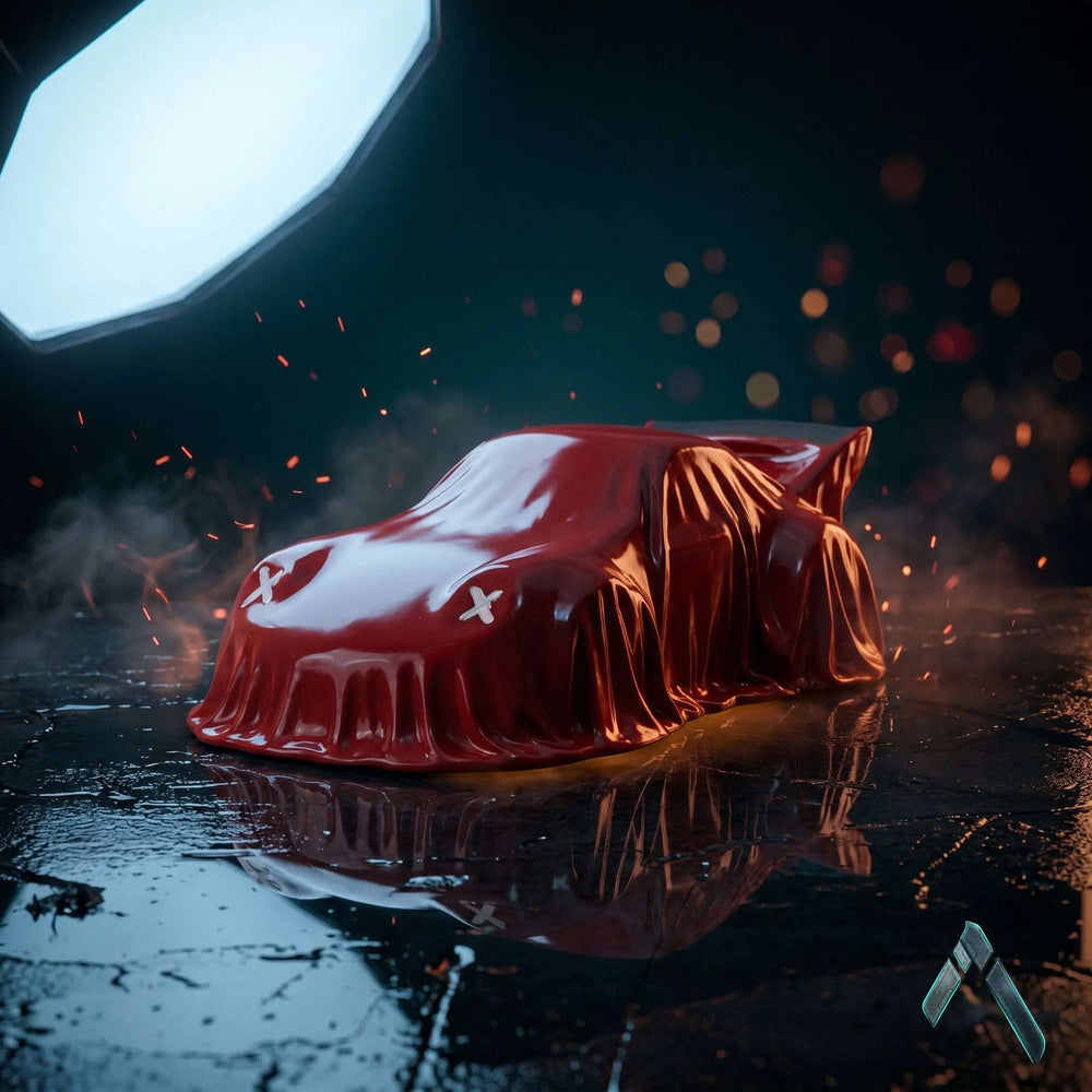 Ghost Porsche Sculpture | Gloss Cherry Red | Automotive Pop Culture Collectible