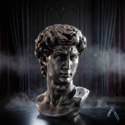 David Bust Sculpture Dark Silver | Premium Resin | Classical Pop Culture Collectible