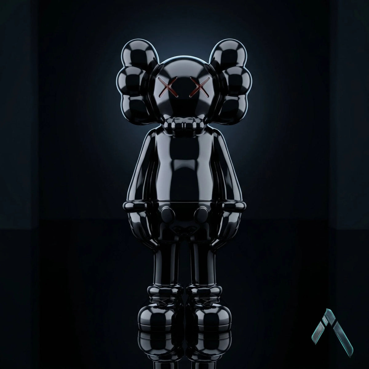 KAWS Companion Standing Figure | Gloss Black Street Art Collectible | Archadia