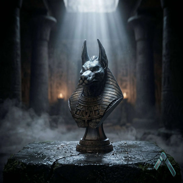 Anubis Bust Sculpture | Dark Bronze Finish | Egyptian God Collectible India