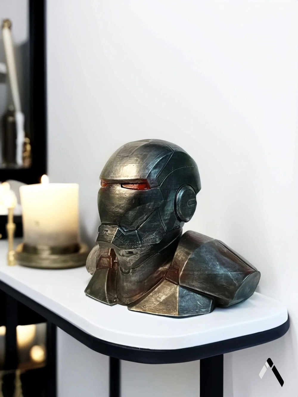 Iron Man Helmet Bust | Battle-Worn Dark Gunmetal Marvel Collectible | Archadia