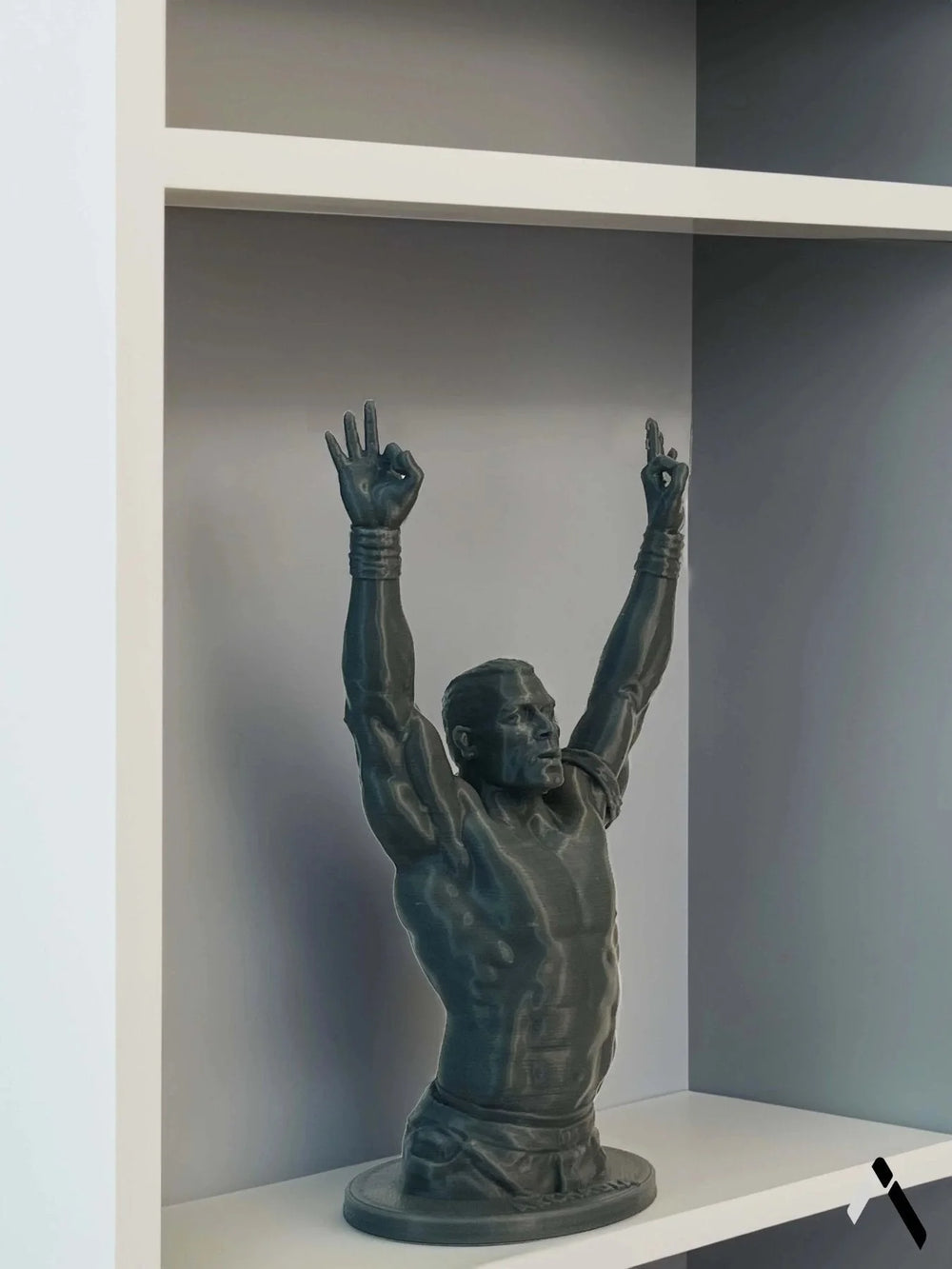John Cena WWE Bust Sculpture Gunmetal Arms Raised Victory Pose | Archadia
