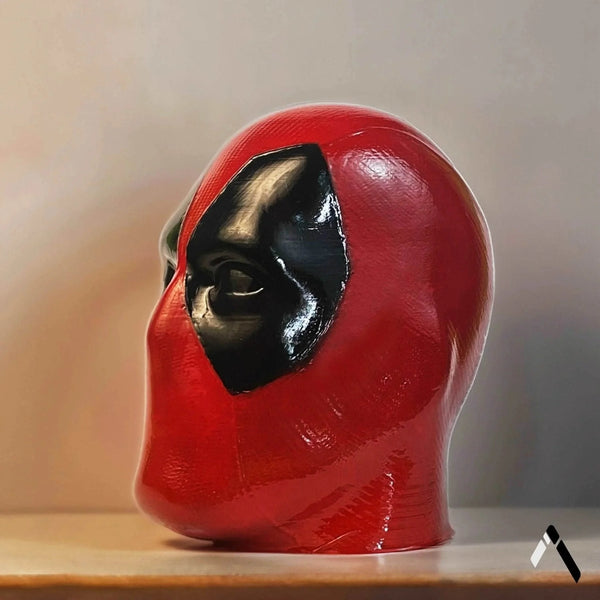 Deadpool Head Mask Statue | Gloss Red Finish | Marvel Pop Culture Collectible