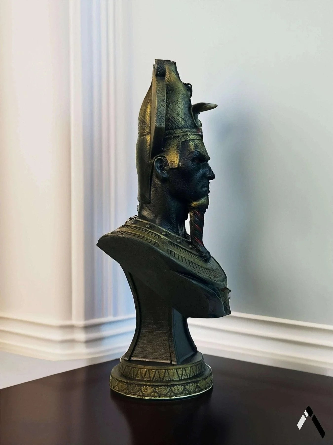 Osiris Egyptian God Bust Sculpture Gold Dark Mythology | Archadia