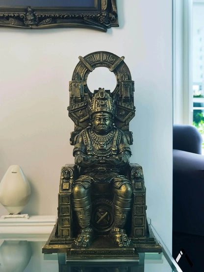 Mayan King Controller Stand | Antique Gold Aztec Throne Gaming | Archadia
