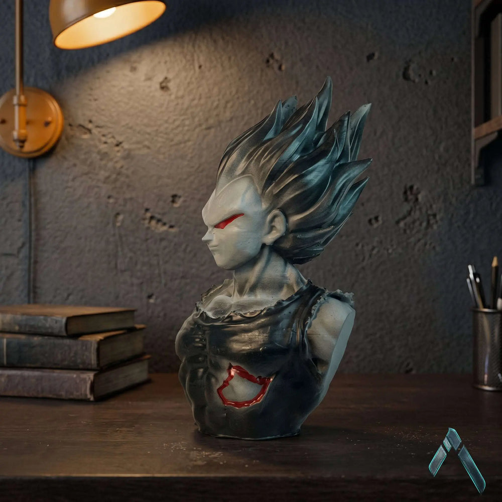Vegeta Majin Bust Sculpture | Dark Silver Finish | DBZ Collectible India