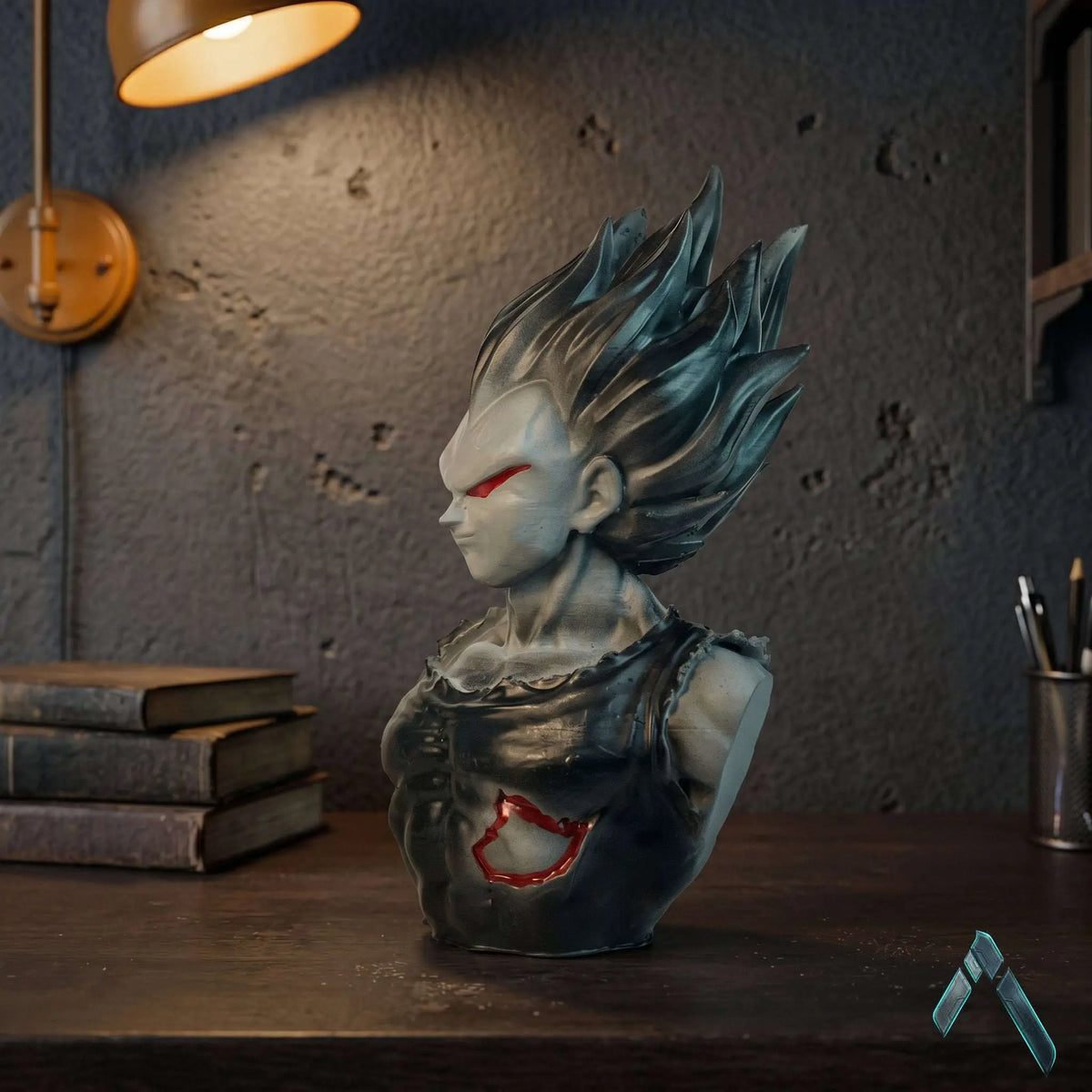 Vegeta Majin Bust Sculpture | Dark Silver Finish | DBZ Collectible India