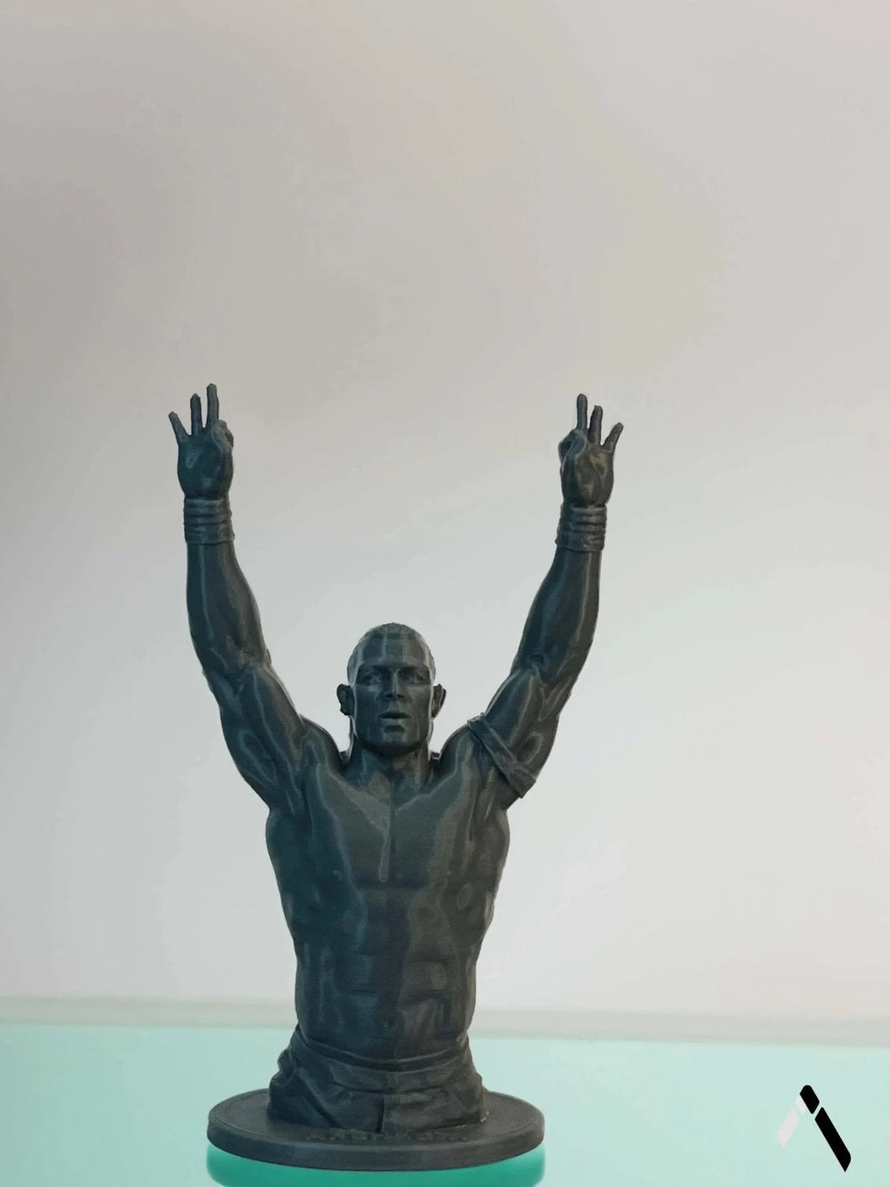 John Cena WWE Bust Sculpture Gunmetal Arms Raised Victory Pose | Archadia