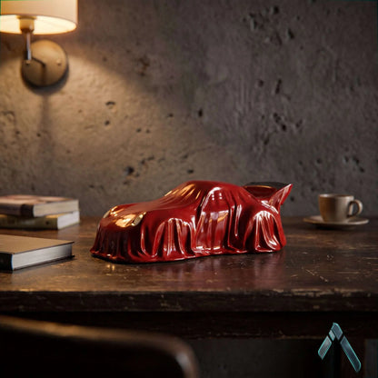 Ghost Porsche Sculpture | Gloss Cherry Red | Automotive Pop Culture Collectible